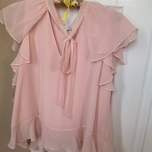 Rebecca Minkoff Pink Feminine Ruffle Blouse L